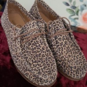 Lucky Brand Leather Leopard Print Chukka Loafer